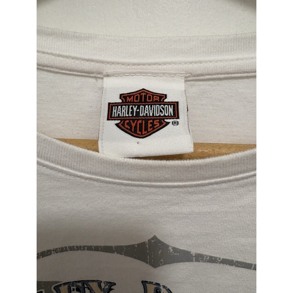 Harley-Davidson Graphic T-Shirt Women Large White Good Rarely Make History Biker - Picture 2 of 9